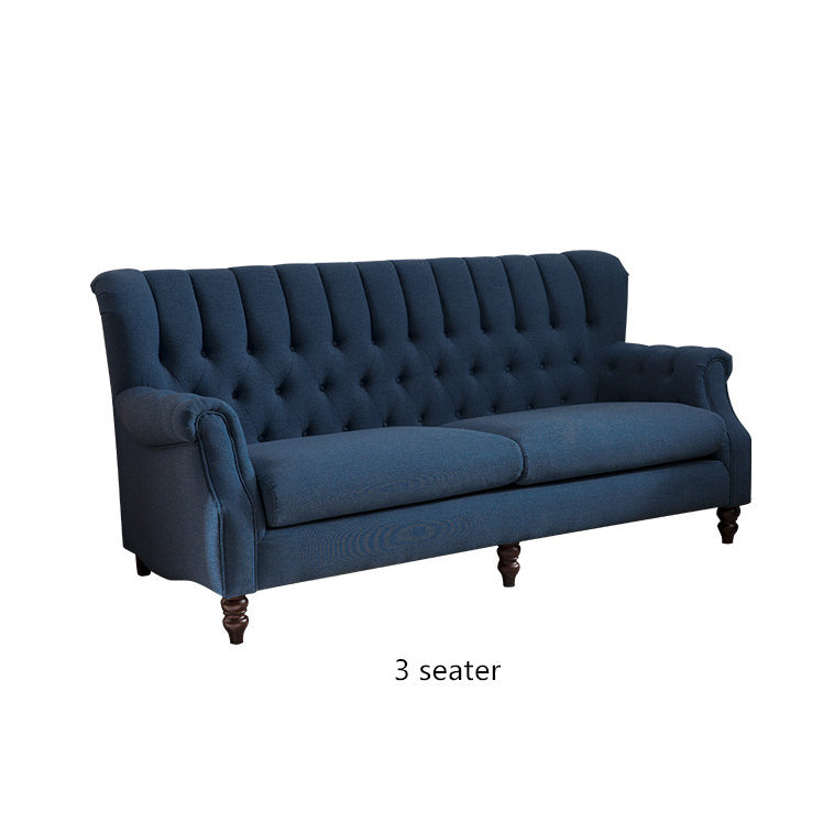 3-Pieces  Modern Style Sofa Set, Indigo Linen