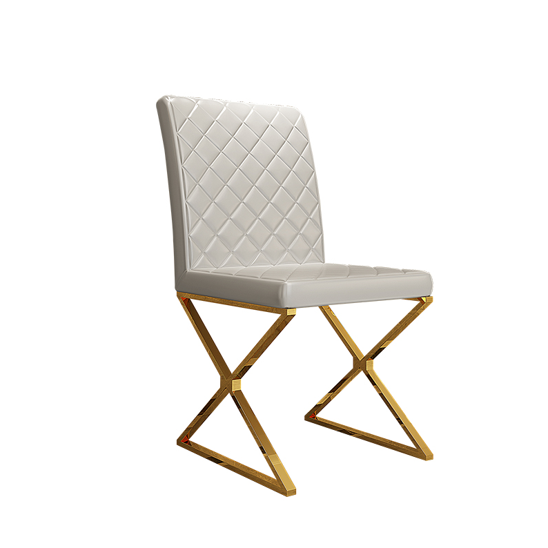 Contemporary Design  Upholstered  Dining Chair with Gold stainless steel