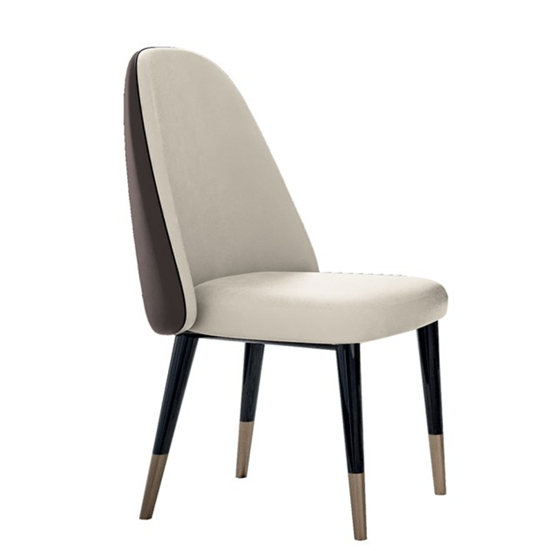 Contemporary Design PU Leather Dining Chair Upholstered Side Chair Stainless Leg