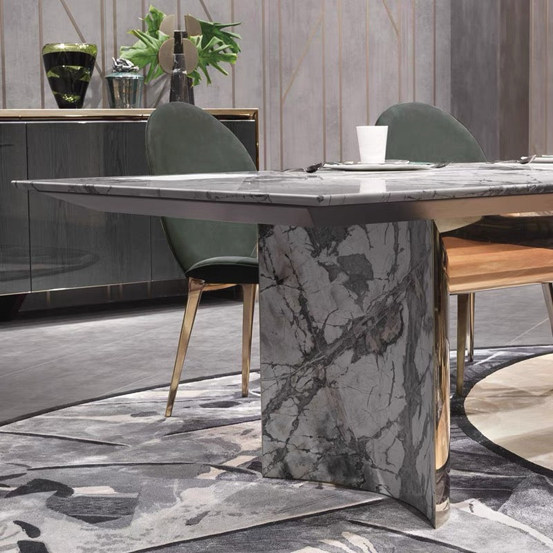 Contemporary Italy design marble top with stainless steel base dining table/ dining chair