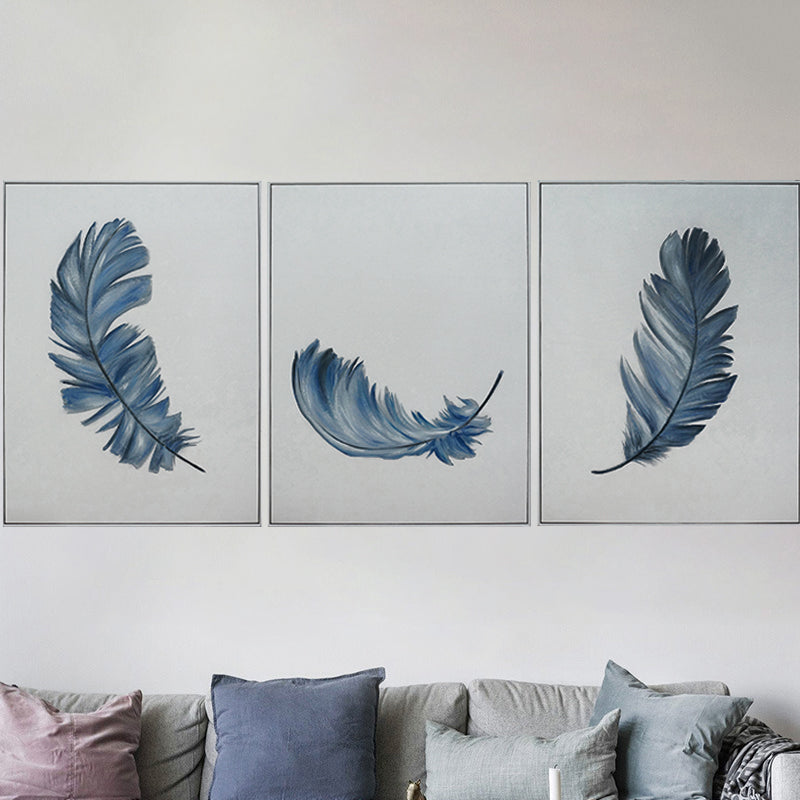 Framed Wall Art - Blue Feather