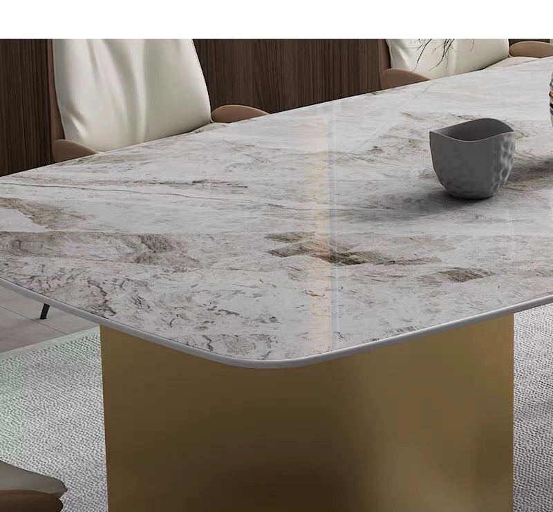 Contemporary Luxury design Versacee Marble Dining Table Rectangular Table