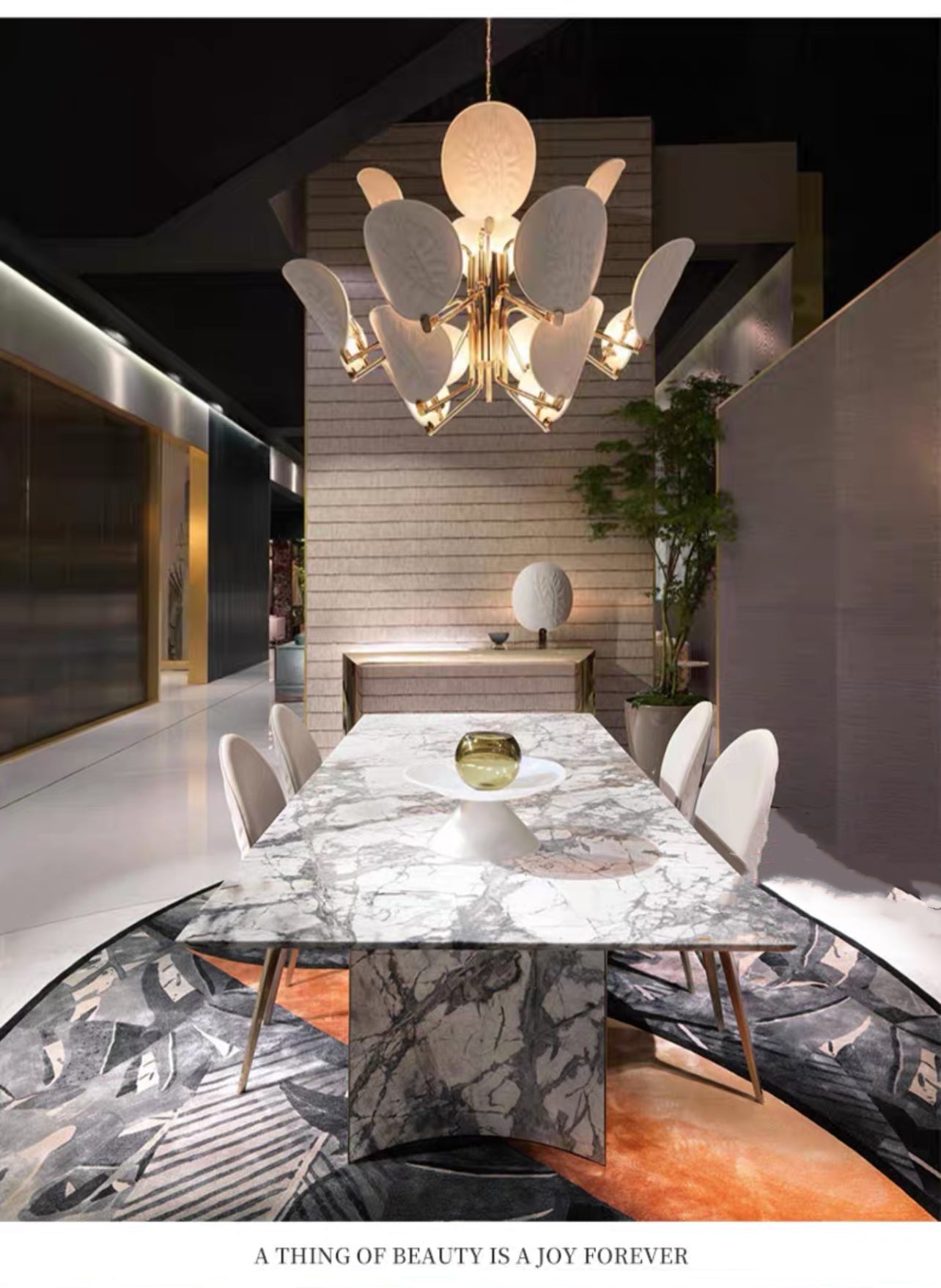 Contemporary Italy design marble top with stainless steel base dining table/ dining chair