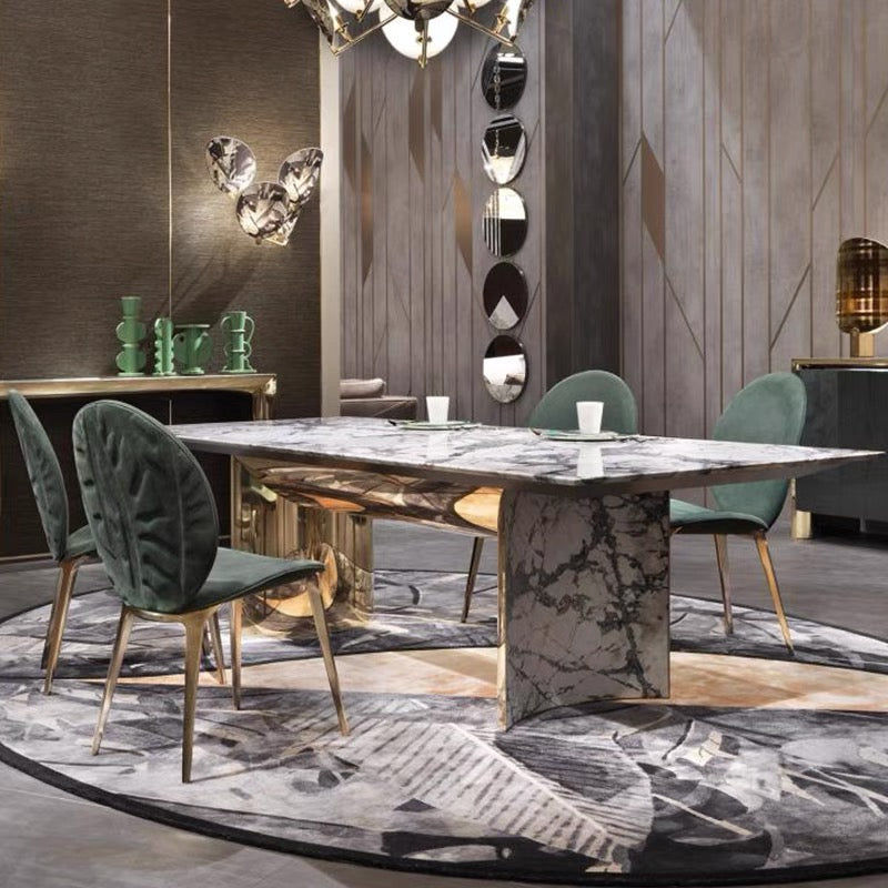 Contemporary Italy design marble top with stainless steel base dining table/ dining chair