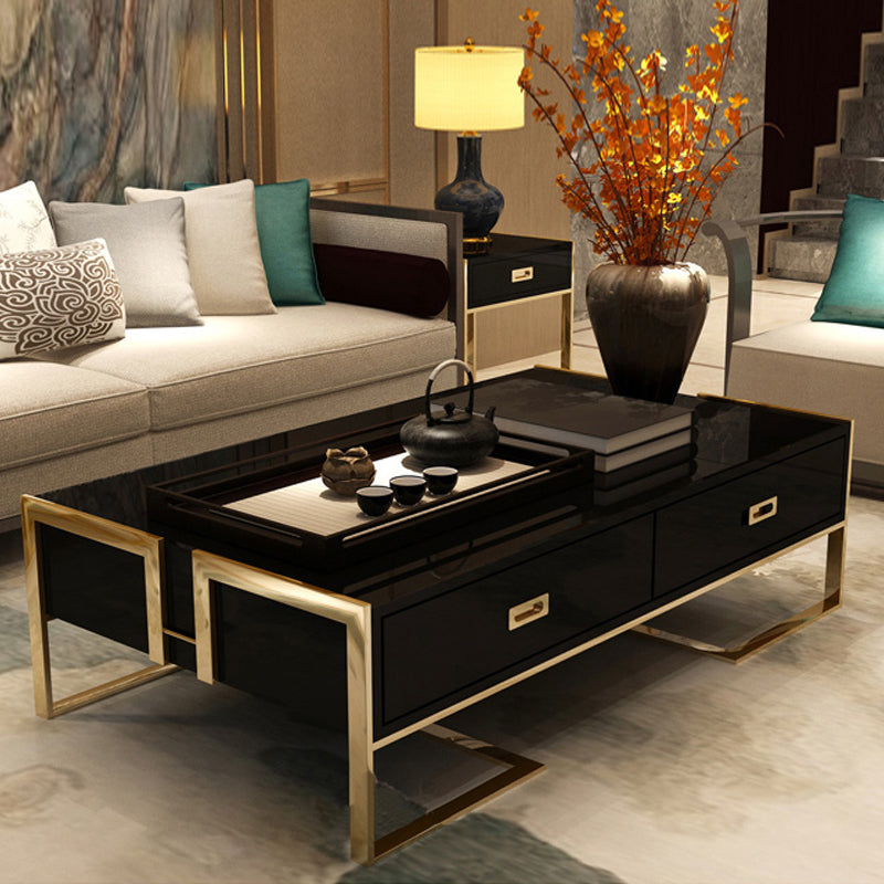 Modern Paint Coffee Table with gold frame