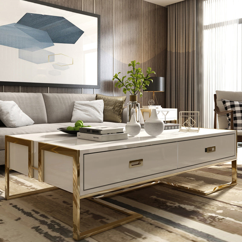 Modern Paint Coffee Table with gold frame