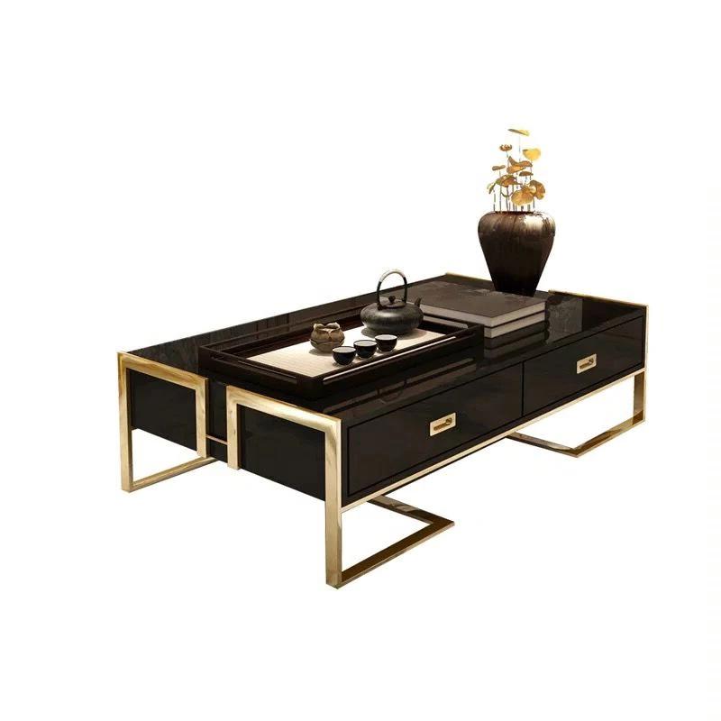 Modern Paint Coffee Table with gold frame