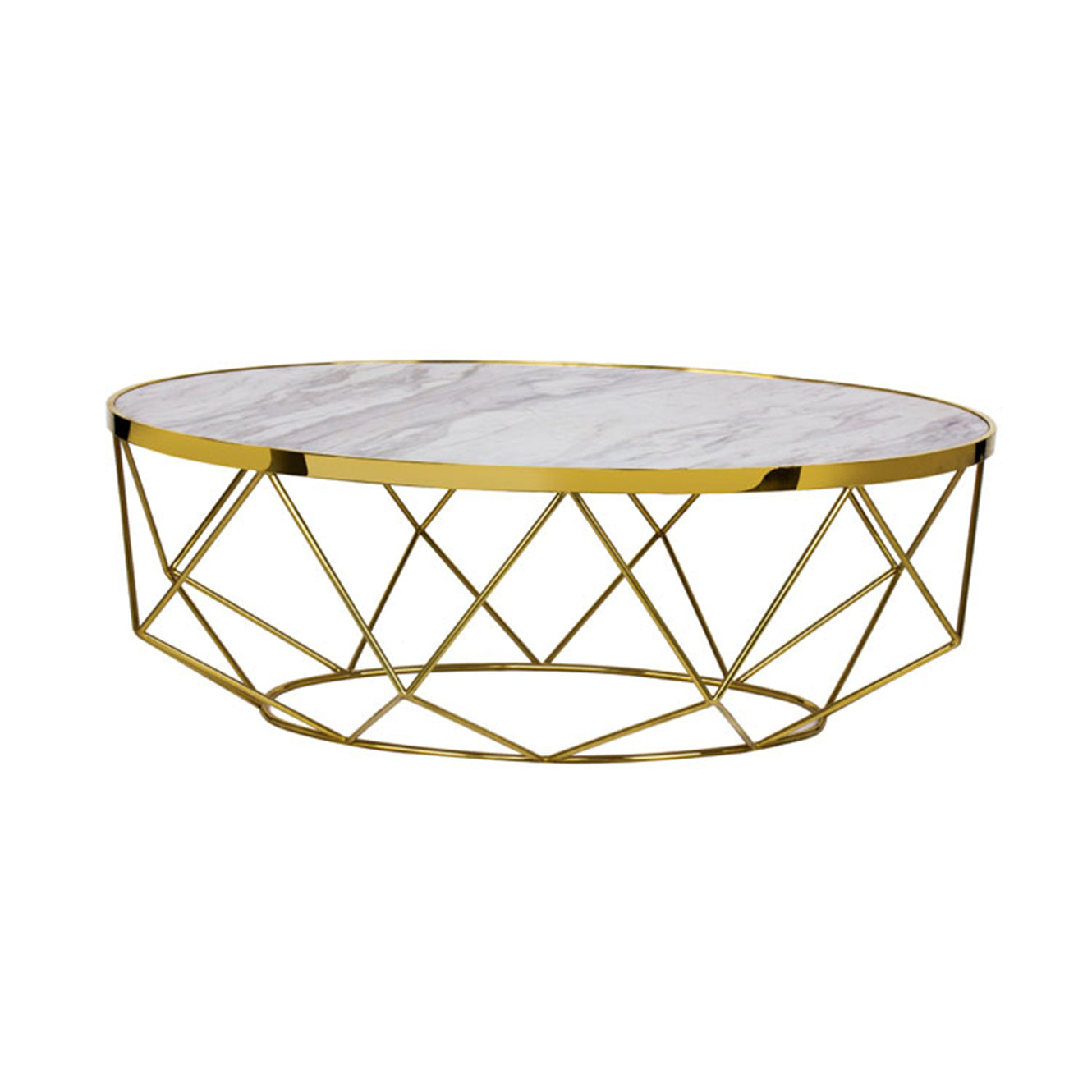 Modern Marble Coffee Table - Gold Cocktail Tables, White