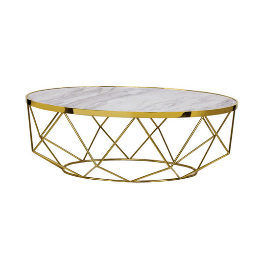 Modern Marble Coffee Table - Gold Cocktail Tables, White