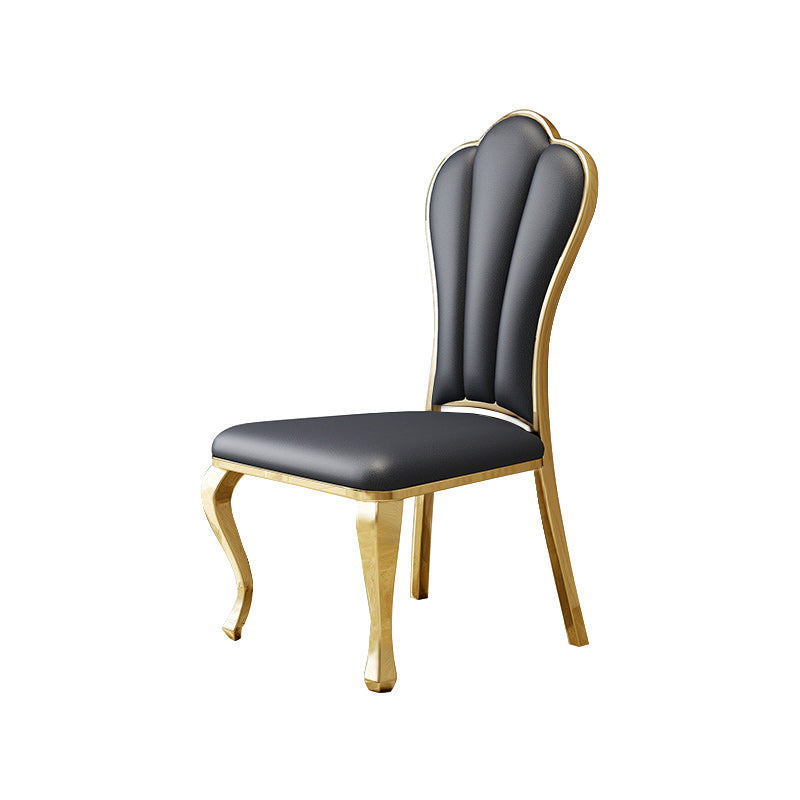 Contemporary Design  Upholstered  Dining Chair with Gold stainless steel