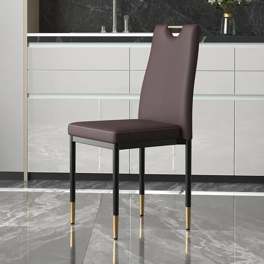 Modern Upholstered Dining Chair in Black (Set of 2) with Carbon Steel Legs